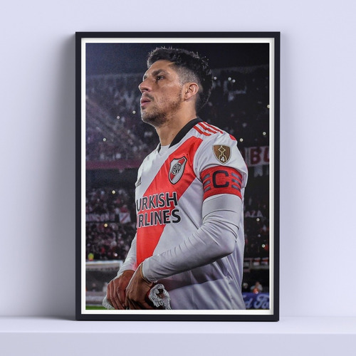 Cuadro Enzo Perez Capitan River 30x40cm Deco Listo P Colgar