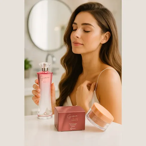 Perfume Grace La Rose E Sérum P/ Mãos Fragrância Premiada Hinode