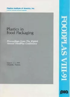 Plastics In Food Packaging Conference, De Plastics Institute Of America. Editorial Taylor Francis Inc, Tapa Blanda En Inglés