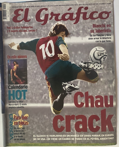 El Gráfico 4241 Antigua Revista 2001 Deportes Fútbol, P3-3g