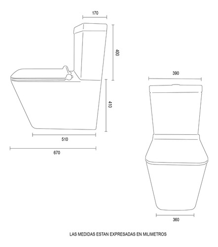 Imagen 4 de 7 de Combo Inodoro Largo Deposito Bidet 3 Agujeros Prunus Retama