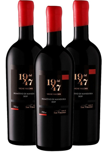 Dal 1947 Primitivo Di Manduria Dop Kit Com 3 Garrafas 750ml
