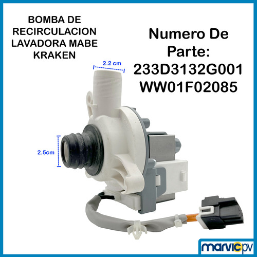 Bomba Recirculado Lav Mabe Kraken 233d3132g001, Ww01f02085