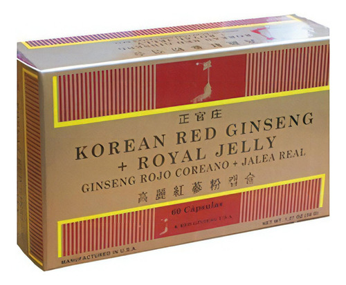 Ginseng Rojo Koreano Con Jalea Real X 60 Capsulas Fdc