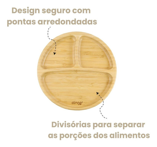 Prato Com Ventosa Green Eco Bambu Infantil Animais Clingo