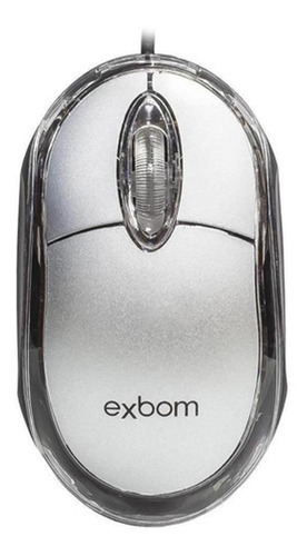 Mouse Para Notebook Pc Mouse Com Fio Exbom Óptico - Prata