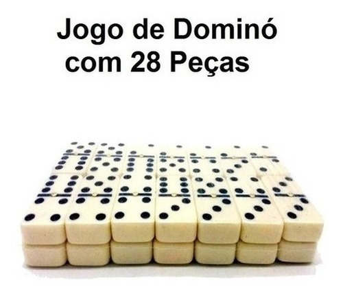 Dominó Profissional De Osso - Estojo Com 28 Peças Dominó Nfe