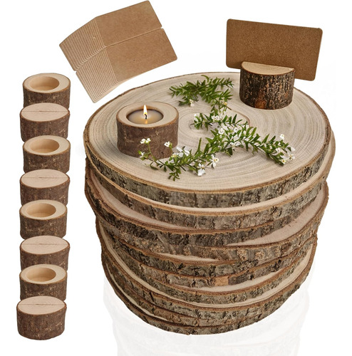 Rebanadas De Madera Y Troncos Para Decoración Rústica