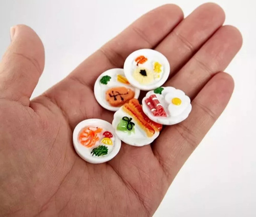 Muñecas Accesorios Set 5 Mini Platos De Comida Barbiele