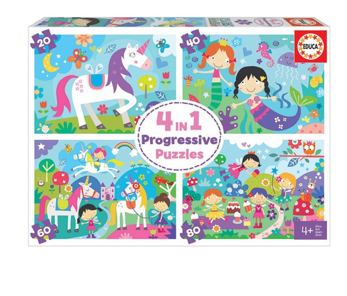 Set Puzzle Mundo De Fantasia Rompecabezas Unicornio Educa