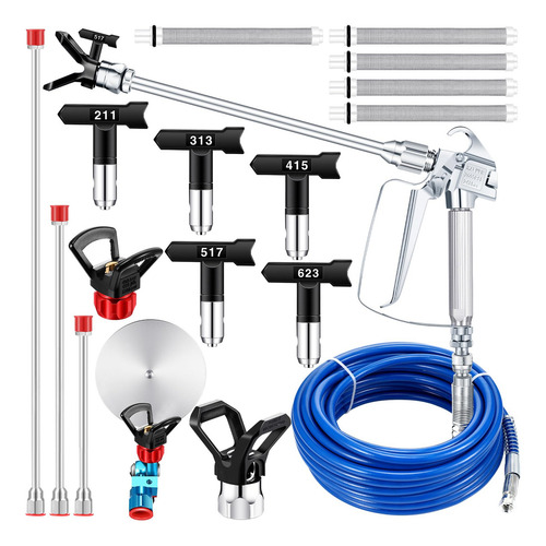 Hiboom Juego De Pistola De Pintura Sin Aire 17 Pcs