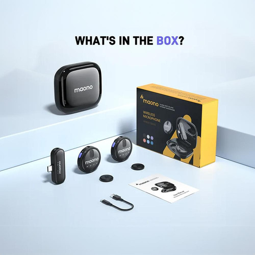 Microfone Lapela Sem Fio Maono Wm620 Pc2 Preto