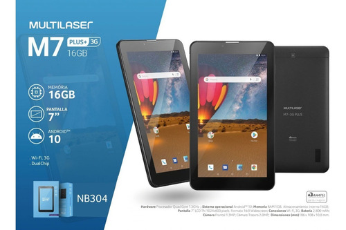 Tablet Multilaser M7 3G Plus Dual NB30 7" con red móvil 16GB negra y 1GB de memoria RAM