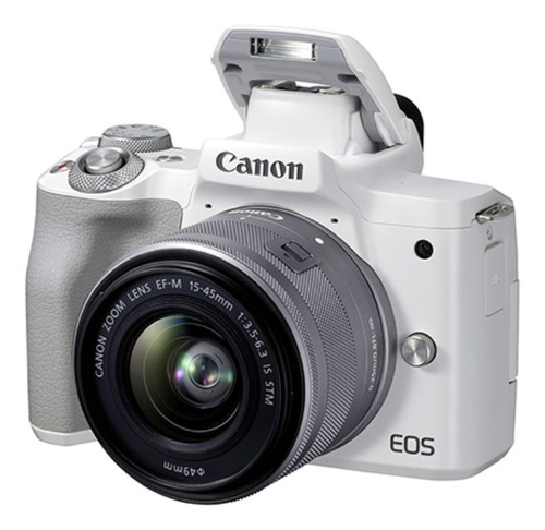 Kit Canon EOS M50 Mark II + 15-45 mm 3,5-6,3 IS STM lente +lente branca sem espelho de 55-200 mm