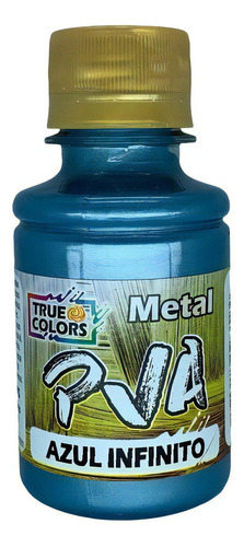 Tinta Pva Metal Colorido 100ml - True Colors - Pronto Cor Azul Iinito - 7986