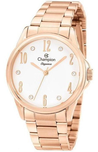 Relógio Feminino Champion Cn26242e Rose + Colar