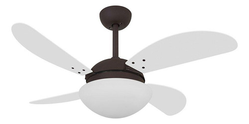 Ventilador De Teto Volare Marrom Vd42 Fly Branco 110v Luxo Diâmetro 48 cm Frequência 127v Material das pás MDF Quantidade de pás 4 127V