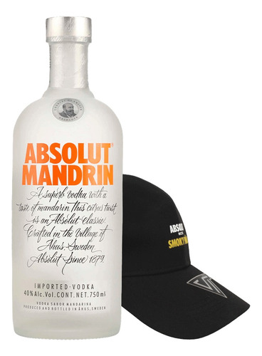 Vodka Absolut Mandarin 750ml + Gorra Absolut