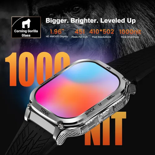 Reloj Inteligente Kospet Tank M3 C/ Bluetooth 1.96 Plateado