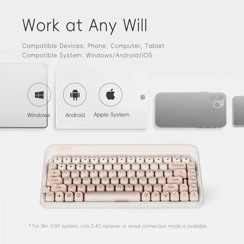 Teclado Mecânico Lofree Dot Foundation 75% Pink Gateron | Frete grátis
