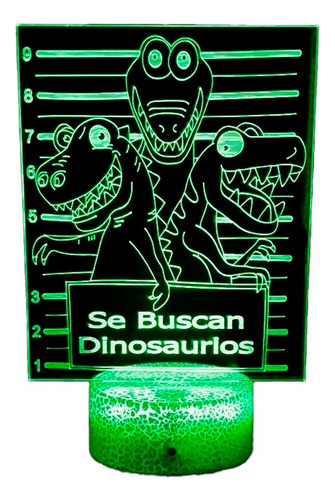 Lámpara 3d Dinosaurios Base Agrietada