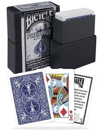 Par Baralho Bicycle Prestige Rider 100% Plástico Poker Size