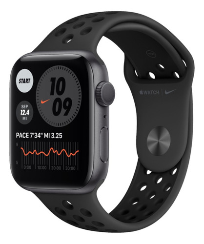 Apple Watch S6 Nike Aluminio (44mm) Grafito Reacondicionado Negro Negro (Reacondicionado)