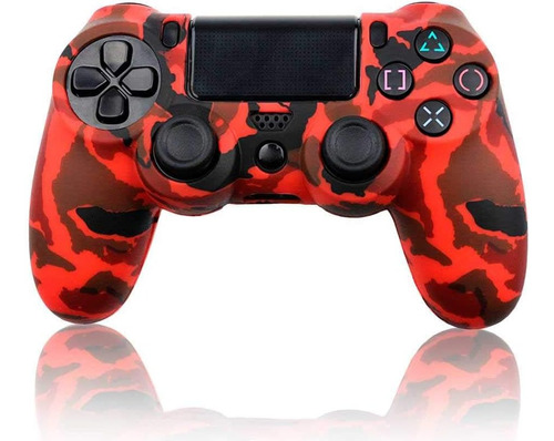 Forro Protector De Silicon Camo Rojo Control Ps4 Playstation