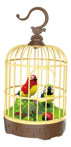 A Singing Chirping Bird En Jaula Realista Sonido Activado