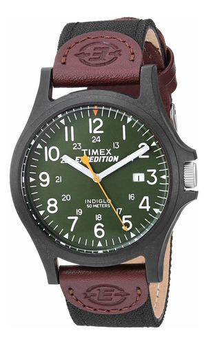 Reloj Hombre Timex Twf3c8430 Cuarzo 39mm Pulso Negro En