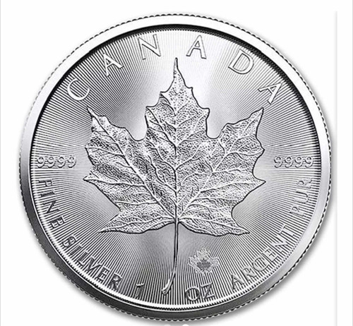 Moneda De Plata Pura 1 Oz Maple Canadiense De 5 Dólares