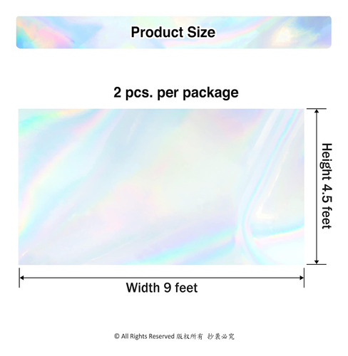 Ciefland 2 Pack Hologry Foil Foil Tapa De La Mesa De La Fies