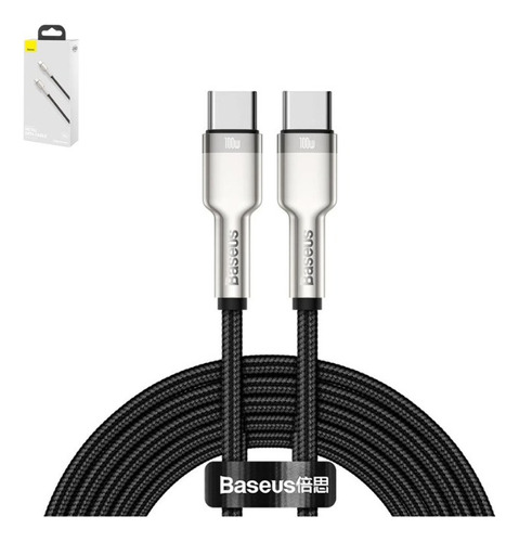 Cable Baseus Usb-c / Usb-c Carga Rapida 100w - 1 Metro Color Negro