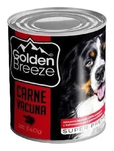 Alimento Humedo Carne Perros Adultos Golden Breeze 340g X 2