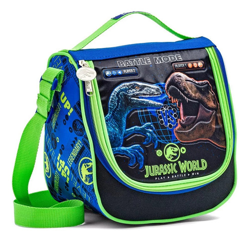 Lonchera Térmica Escolar Disney Marvel Lunch Niño Niña Color Azul Jurassic Brilla