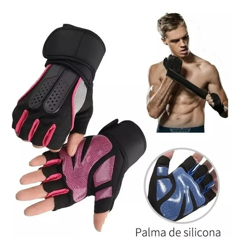 Par Guantes Calleras Celeste Gym Crossfit Entrenamiento Pesa