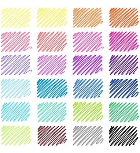 Juego De 24 Bolígrafos De Punta De Fieltro, Colores Brillant