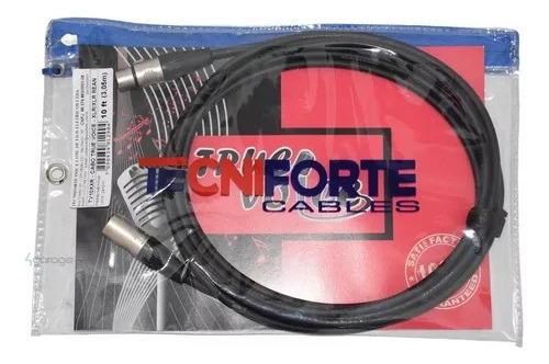 Cabo Para Microfone Tecniforte True Voice Xlr 3,05 Metros