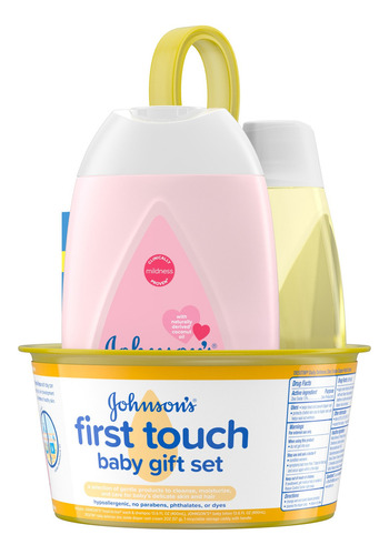 Johnson's Baby First Touch - Juego De Para Bebé, Baño Color Rosa Claro Amarillo