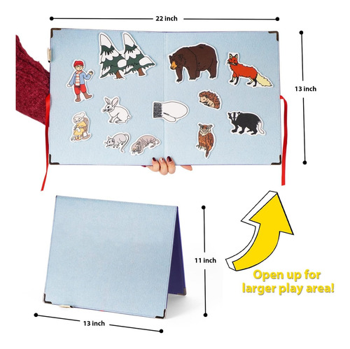 Tablero De Fieltro Plegable Para Niños 56x33cm Uso En Clases
