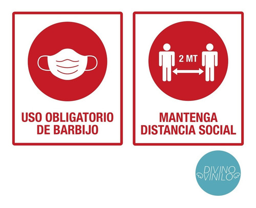 Imagen 2 de 3 de Vinilo Para Local -distanciamiento Social-uso De Barbijo