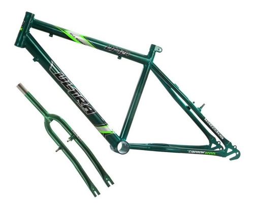 Quadro E Garfo Aro 24 Ultra Bikes Em Aço Carbono Masculina Cor Verde