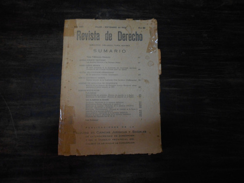 Revista De Derecho. N° 85. Julio - Septiembre De 1953.