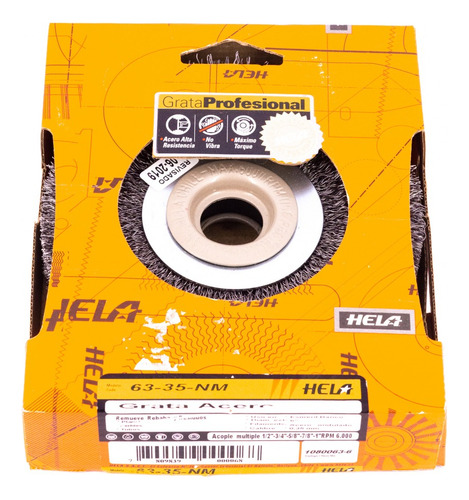 Grata Circular Plana Acero 0,35 6 PuLG. 63/35 Hela Gris