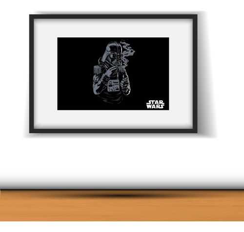 Cuadro Decorativo Personaje Darth Vader Star Wars Negro Negro