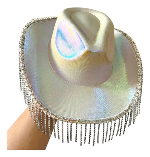 (w) Sombrero Vaquero Para Niñas Con Strass, Flecos, Borla, R