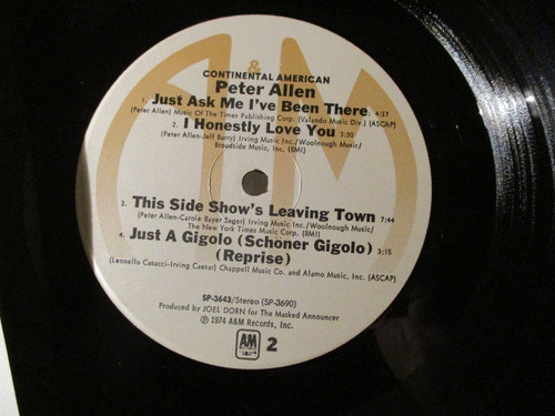 Peter Allen - Continental American (a&m Sp 3643) Usa