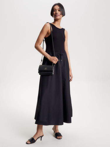 Bolso Cruzado Con Monograma Negro Tommy Hilfiger