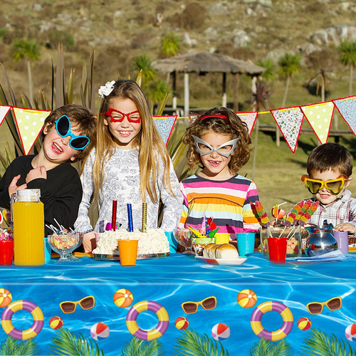Mantel De Fiesta En La Piscina Mantel Impermeable Con Estamp