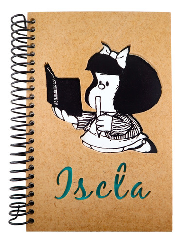 Agenda Hoja Por Día Mafalda Con Libro Personalizada Maderad1